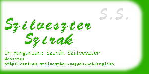 szilveszter szirak business card