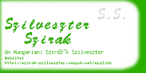 szilveszter szirak business card